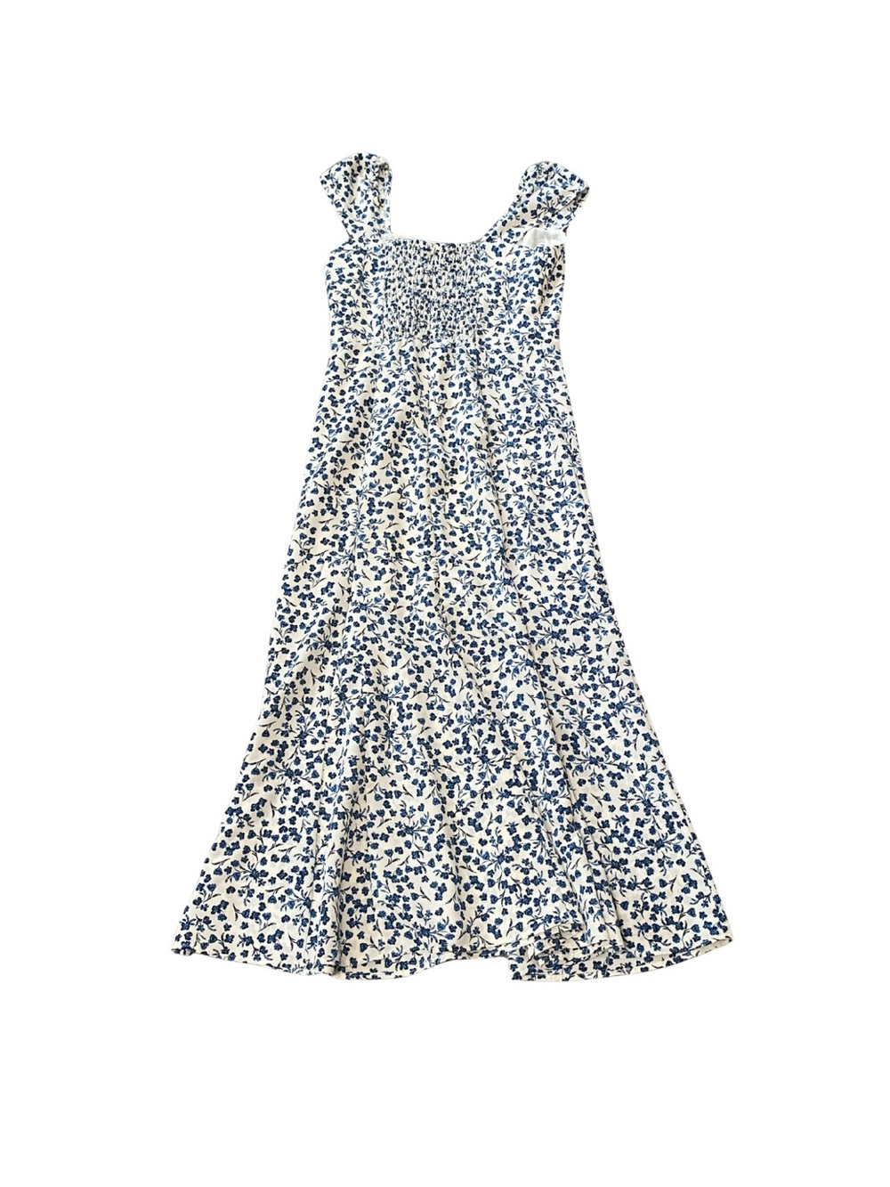 Jessica Simpson Cream Dress with Blue Floral Print - Picture 2 of 3